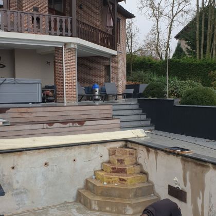 renovation swimming pool Villa Faro Durbuy