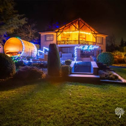Vier kerst en nieuwjaar in Villa Faro Durbuy met sfeervolle kerstverlichting